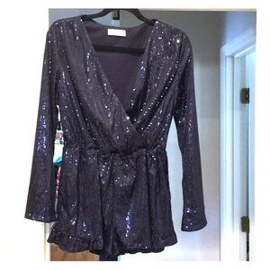 Sparkly navy Romper